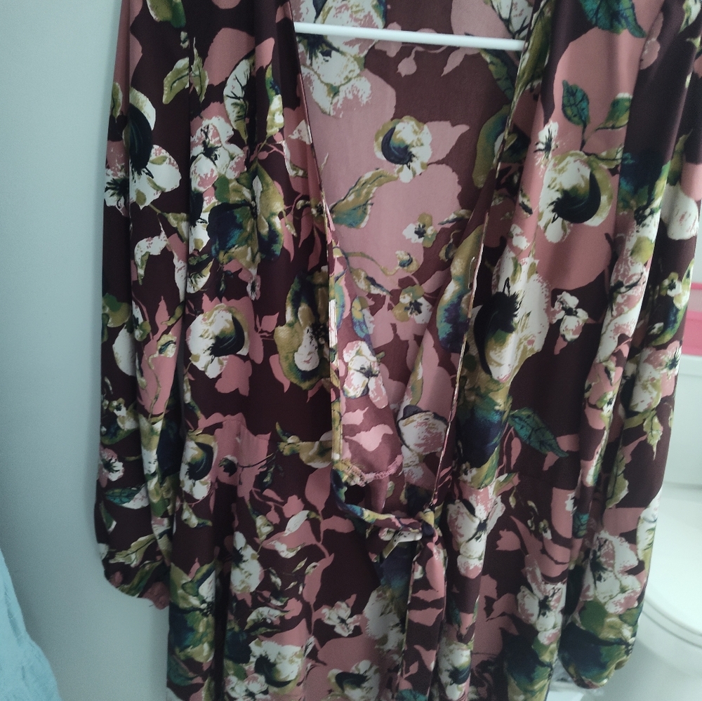 Altar'd State Floral Dress in Pink and Brown